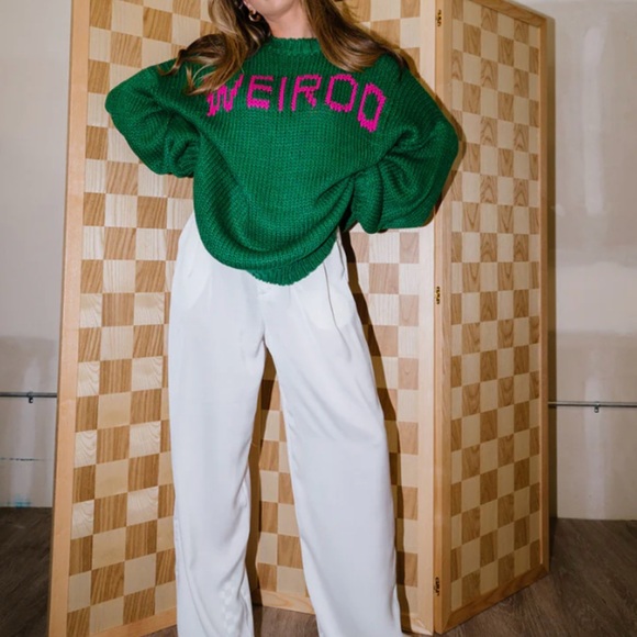 NWOT Dressed In LALA I’m a Weirdo Slouchy Knit -S/M - Picture 2 of 3